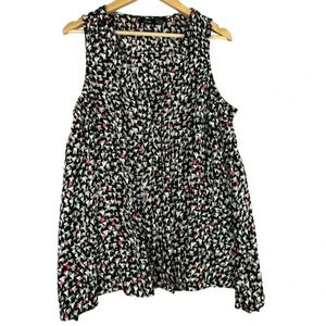 Apt.9 Business Casual Abstract Sleeveless Silky‎ Satin Shell Flowy Blouse 0X